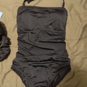 Time and Tru Black One Piece Swimsuit
